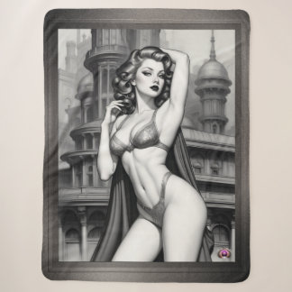 Tranya van de retro leeftijd van Pin Up Meisje doo Sherpa Deken