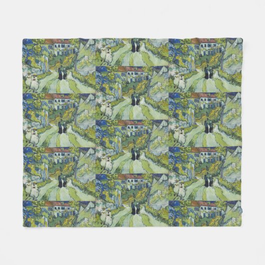Trap bij Auvers door Vincent van Gogh Fleece Deken (Voorkant (Horizontaal))