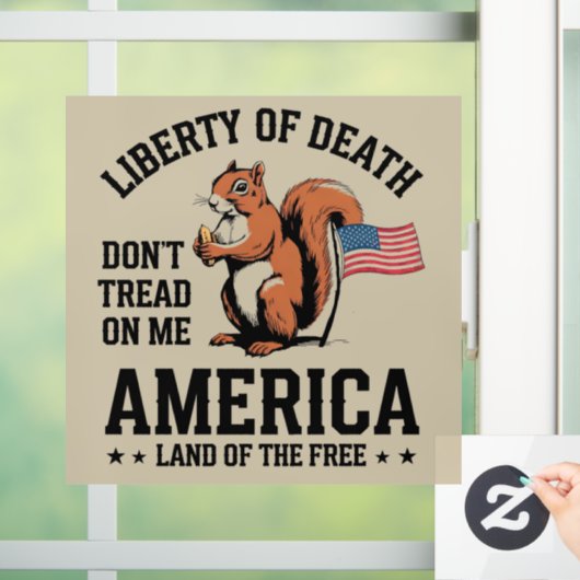 Trap de Squirrel Liberty Justice niet op me Raamsticker (Huis)