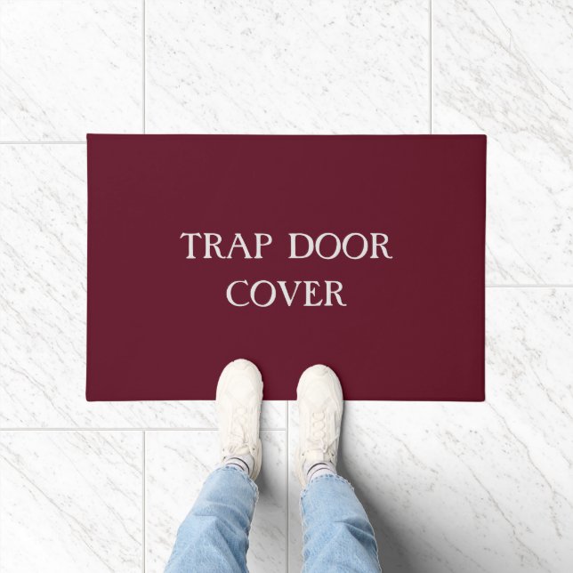 "TRAP DOOR HOESJE" Grappig introvert asociaal Deurmat (Binnen)