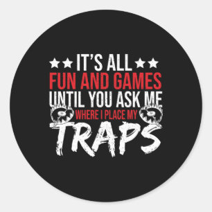Trap Hunter Stuff Tools Trapping Gear Coyote Trapp Ronde Sticker