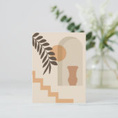 Trap Leaf Vaas Zon, Boho Abstract Geometrische Kun Briefkaart (Staand voorkant)