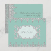 Trap, licht Aqua Blue - huwelijksuitnodiging Kaart (Voorkant / Achterkant)