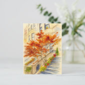 Trap naar Autumn Fall Leaves Briefkaart (Staand voorkant)