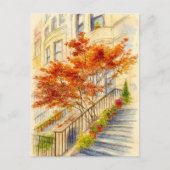 Trap naar Autumn Fall Leaves Briefkaart (Voorkant)