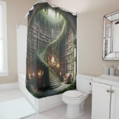 Trap naar de droom van een boekenliefhebber douchegordijn (In situ)