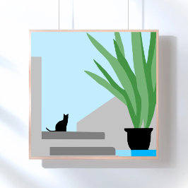 Trap naar de Hemel | Kat Modern Downloadbaar Poster