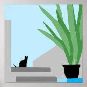 Trap naar de Hemel | Kat Modern Downloadbaar Poster (Voorkant)
