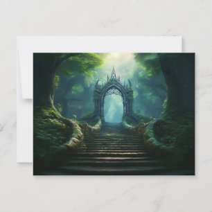 Trap naar de oude poort in Enchanted Forest Briefkaart