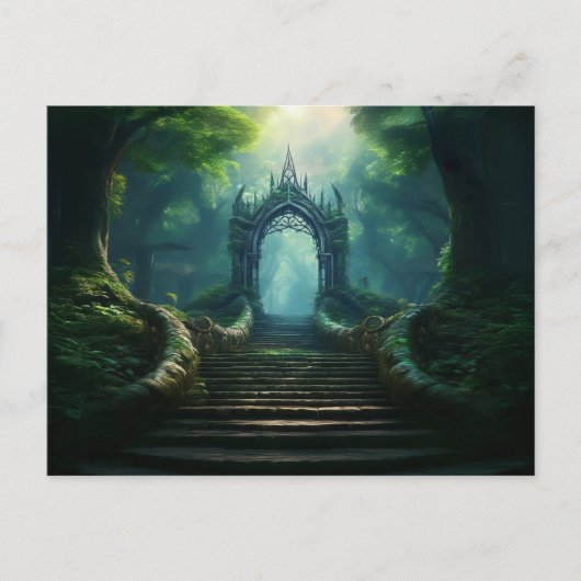 Trap naar de oude poort in Enchanted Forest Briefkaart (Voorkant)