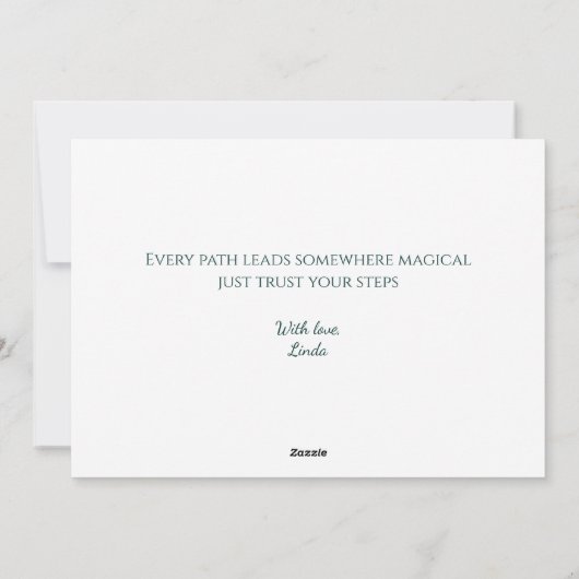 Trap naar de oude poort in Enchanted Forest Feestdagenkaart (Achterkant)