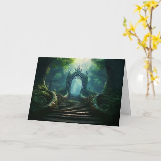 Trap naar de oude poort in Enchanted Forest Kaart (Gele Bloem)