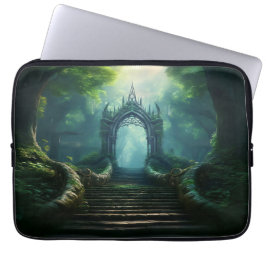 Trap naar de oude poort in Enchanted Forest Laptop Sleeve