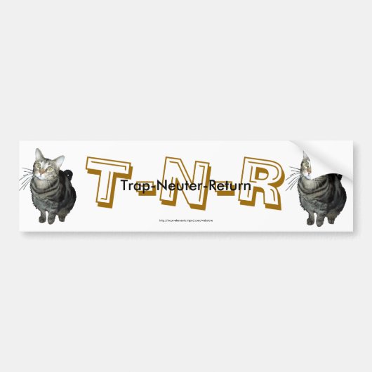 "Trap, Neuter, Return"-tafel met kattebumper stick Bumpersticker (Voorkant)