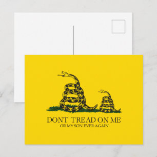 Trap niet op mij of mijn zoon Gadsden-vlag-meme Briefkaart