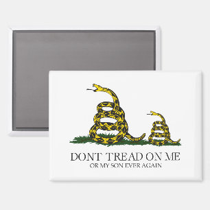 Trap niet op mij of mijn zoon Gadsden-vlag-meme Magneet