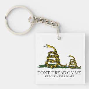 Trap niet op mij of mijn zoon Gadsden-vlag-meme Sleutelhanger