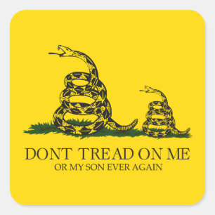 Trap niet op mij of mijn zoon Gadsden-vlag-meme Vierkante Sticker