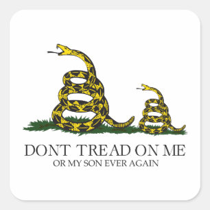 Trap niet op mij of mijn zoon Gadsden-vlag-meme Vierkante Sticker