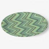 Trap-patroon van olijfgroene strepen papieren bordje (Gekanteld)