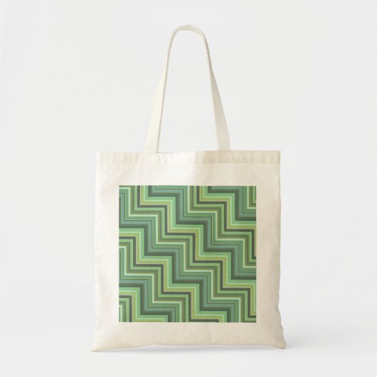 Trap-patroon van olijfgroene strepen tote bag (Voorkant)