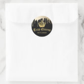 Trap Queens Kitchen Modern Black & Gold Restaurant Ronde Sticker (Tas)