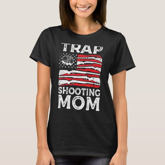 Trap Shooting Mam Pistool Rights American Flag Moe T-shirt (Voorkant)