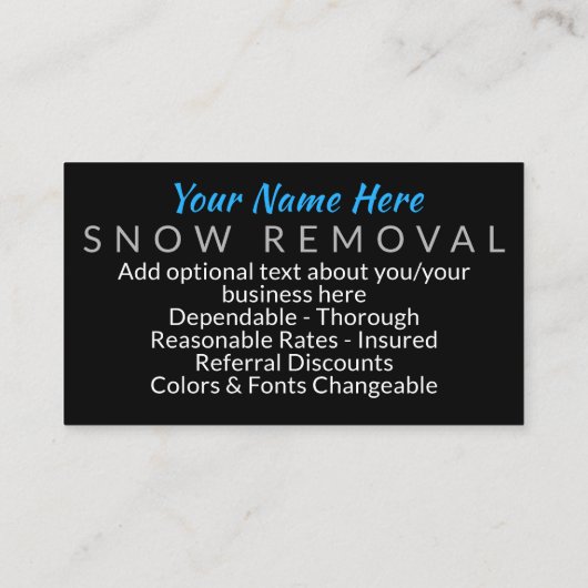 Trap. Sneeuwruimend Visitekaartje (Achterkant)