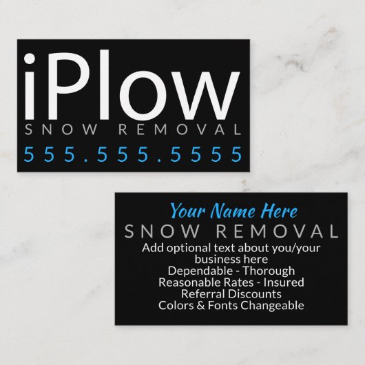 Trap. Sneeuwruimend Visitekaartje (Voorkant / Achterkant)