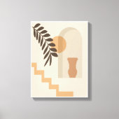 Trap Vaas Blad Zon, Boho Abstract Geometrische Kun Canvas Afdruk (Voorkant)