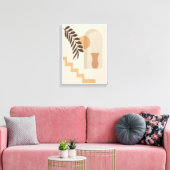 Trap Vaas Blad Zon, Boho Abstract Geometrische Kun Canvas Afdruk (Insitu (Woonkamer))
