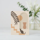 Trap Vaas Kat, Boho Abstract Geometrische Kunst Briefkaart (Staand voorkant)