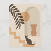 Trap Vaas Kat, Boho Abstract Geometrische Kunst Briefkaart (Voorkant)