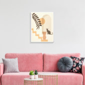 Trap Vaas Kat, Boho Abstract Geometrische Kunst Canvas Afdruk (Insitu (Woonkamer))