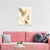 Trap Vaas Kat, Boho Abstract Geometrische Kunst Canvas Afdruk (Insitu (Woonkamer))