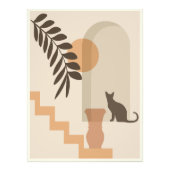 Trap Vaas Kat, Boho Abstract Geometrische Kunst Foto Afdruk (Voorkant)