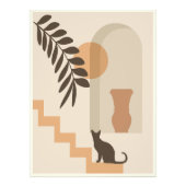 Trap Vaas Kat, Boho Abstract Geometrische Kunst Foto Afdruk (Voorkant)