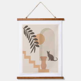 Trap Vaas Kat, Boho Abstract Geometrische Kunst Hangend Wandkleed