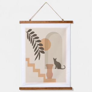 Trap Vaas Kat, Boho Abstract Geometrische Kunst Hangend Wandkleed