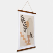 Trap Vaas Kat, Boho Abstract Geometrische Kunst Hangend Wandkleed (Gebogen)