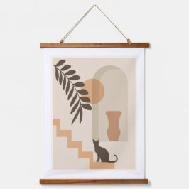 Trap Vaas Kat, Boho Abstract Geometrische Kunst Hangend Wandkleed