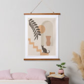 Trap Vaas Kat, Boho Abstract Geometrische Kunst Hangend Wandkleed (Slaapkamer)
