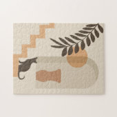 Trap Vaas Kat, Boho Abstract Geometrische Kunst Legpuzzel (Horizontaal)