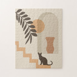 Trap Vaas Kat, Boho Abstract Geometrische Kunst Legpuzzel