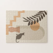 Trap Vaas Kat, Boho Abstract Geometrische Kunst Legpuzzel (Horizontaal)