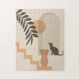 Trap Vaas Kat, Boho Abstract Geometrische Kunst Legpuzzel