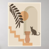 Trap Vaas Kat, Boho Abstract Geometrische Kunst Poster (Voorkant)