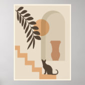Trap Vaas Kat, Boho Abstract Geometrische Kunst Poster (Voorkant)