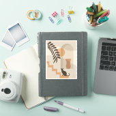 Trap Vaas Kat, Boho Abstract Geometrische Kunst Sticker (iPad Cover)