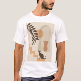 Trap Vaas Kat, Boho Abstract Geometrische Kunst T-shirt
